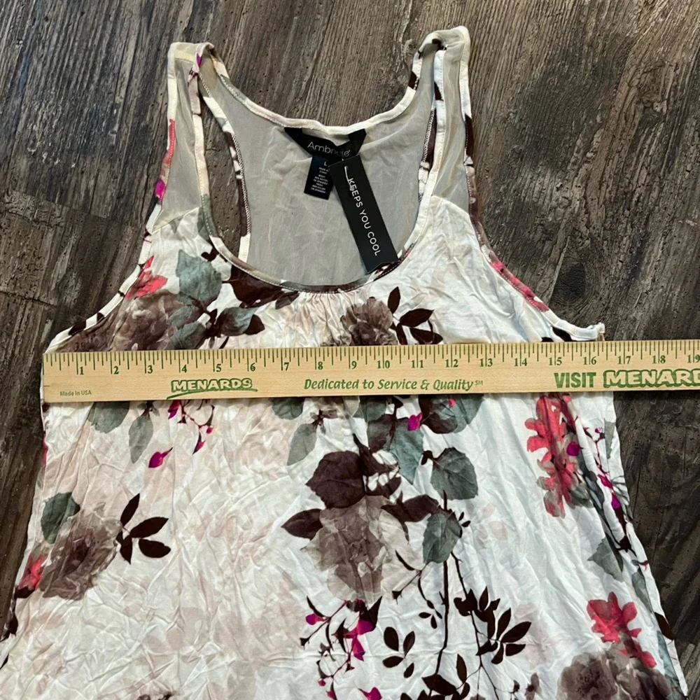 Ambrielle Nightgown Floral Print Sleep Dress NWT Cooling Design Women’s Size L - Picture 5 of 8